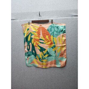 Rayna Noriega X Topshop Tropical Print Silk Scarf 21"x21" Multicolor Square Wome